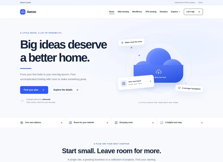 Aeron template screenshot